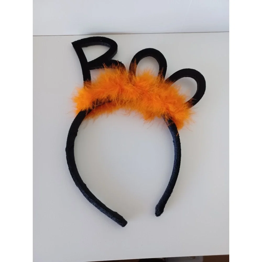 Halloween Holiday Seasonal Costume Headband Boo Orange And Black
